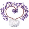Rockcloud Handmade Love Heart Shape Crystal Money Tree with Natural