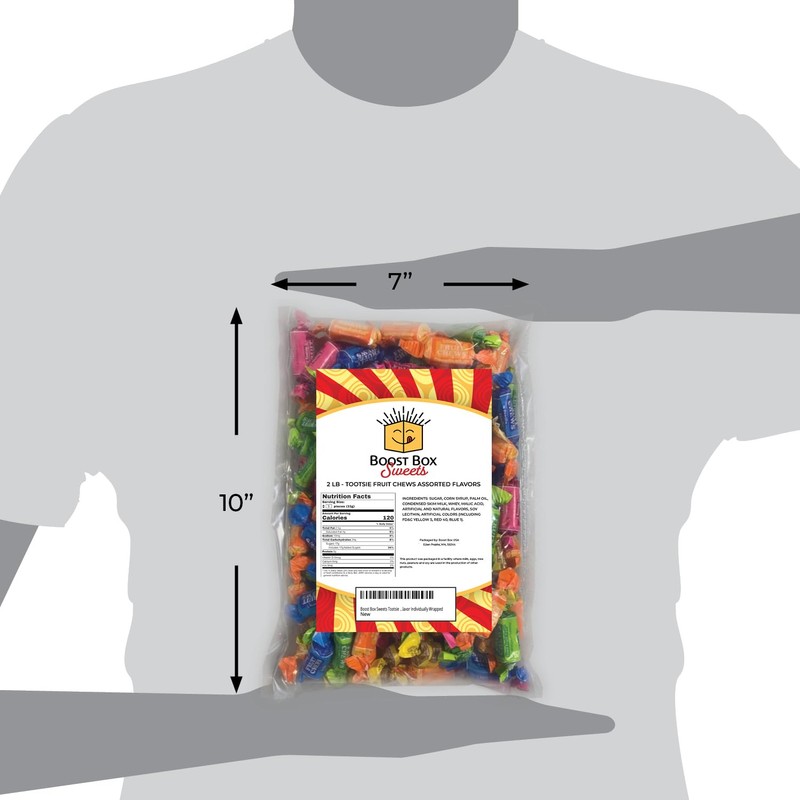 Tootsie Fruit Chews 5-Flavor Individually Wrapped Bulk Multicolored Taffy Candy
