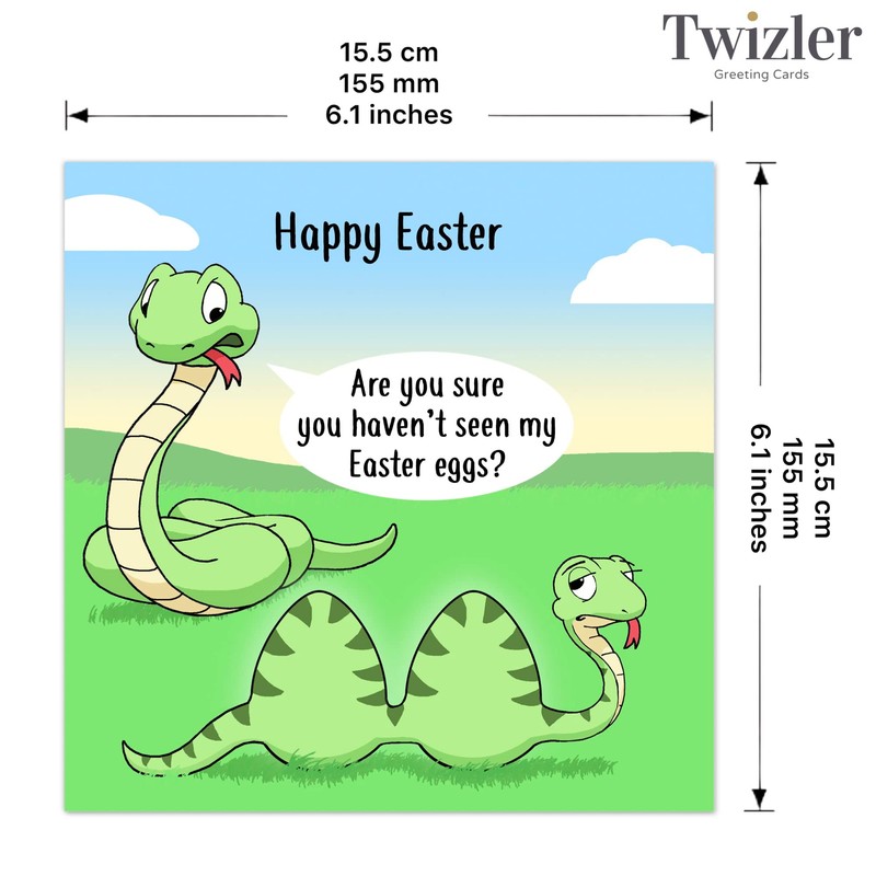 Twizler Funny Easter Card with Snakes – Funny Easter Day
