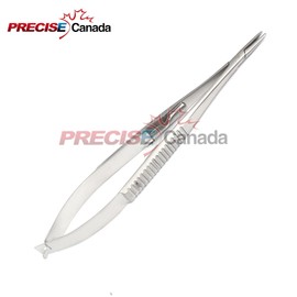 PRECISE CANADA: CASTROVIEJO Needle Holder, Straight, 5.5"/14CM, with Lock, Serrated Handle, Solid Jaws