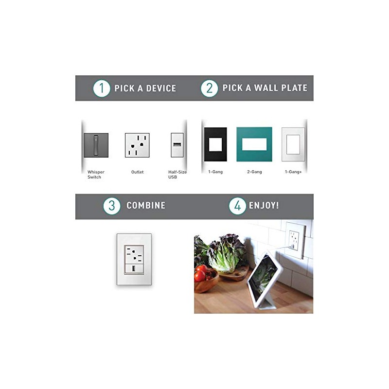 Legrand adorne Truffle, 4-Gang Wall Plate, AWP4GTF4
