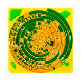 Qoytqoy Liquid Sensory Floor Tile for Kids Ages 3+ – 11.8" Step-On Toy with Swirl Motion Design & Yellow-Green Liquid Flow – for Calm-Down Corners or Travel Use (1-Pack)