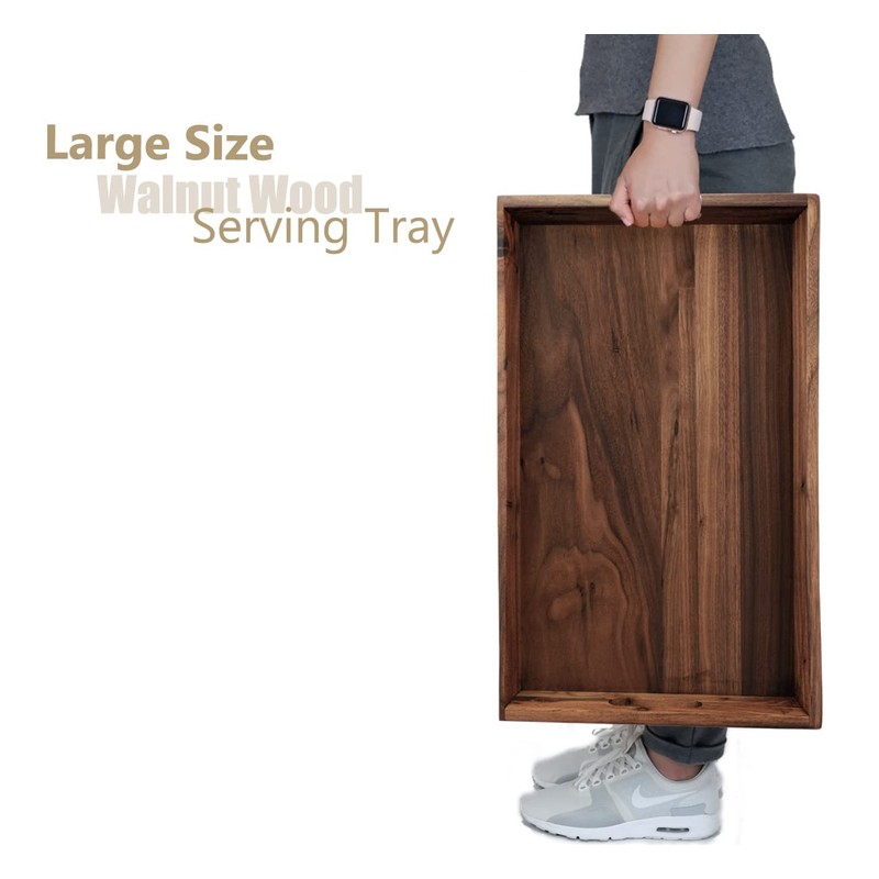 MAGIGO 22 x 14 Inches Large Rectangle Curved Black Walnut