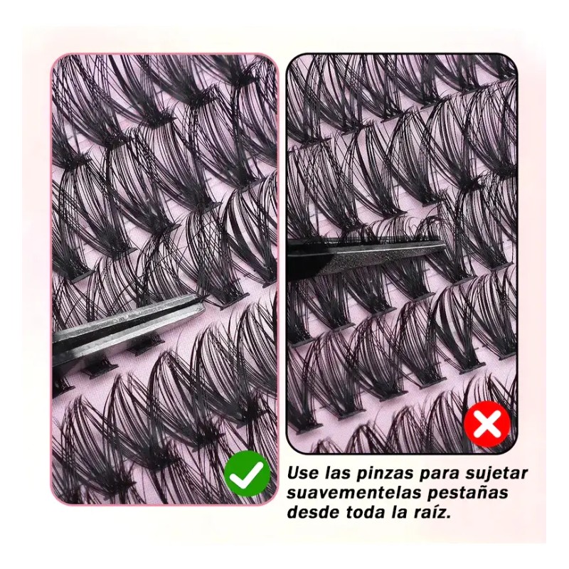 Kit De Extensiones Pestañas 800racimos Volumen D-mix 8-16mm