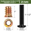 25 Sets Wood Inserts & Bolts Assortment Kit for Furniture,