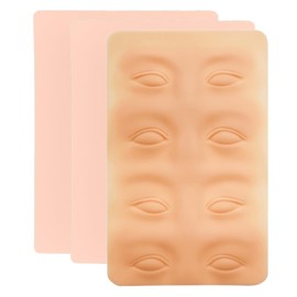 KEQAR Tattoo Practice Skin and Simulated Eyebrows and Eyelids Artificial Skin Double Sides Blank Tattoo Skin for Tattoo Accessories, Pack of 2