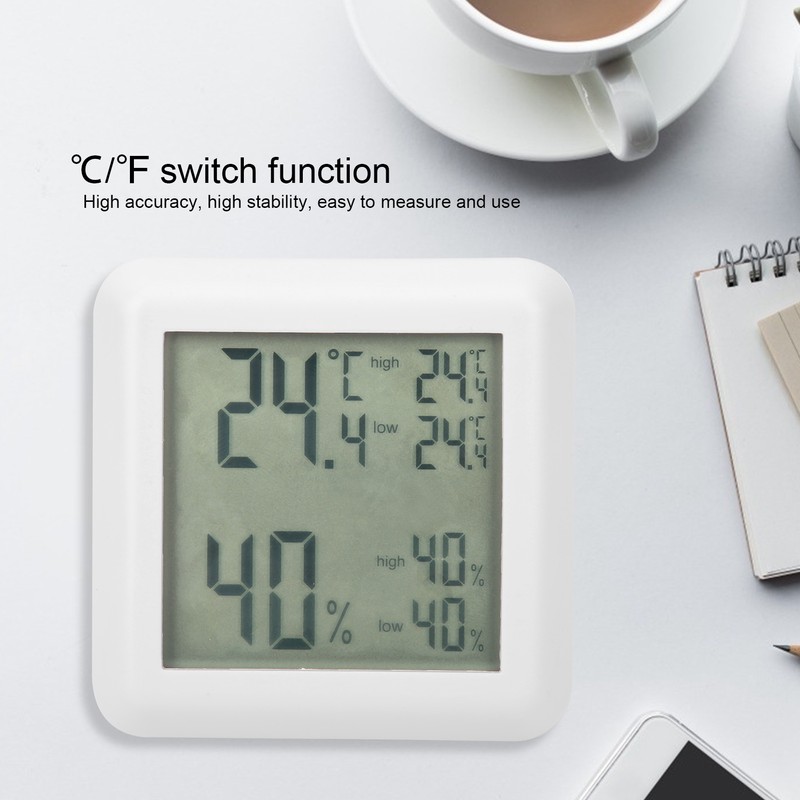 Thermometer Hygrometer Indoor Desktop Digital LCD Temperature Humidity Monitor Tester