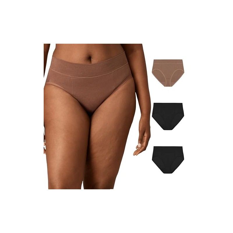 Playtex Women's High-Cut Brief Pack, Plus-Size Underwear Available, Tummy Smoothing,