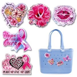 Yudisho 5 Pcs Bling Bag Charms,Cute Acrylic Charms for Bogg Bags,for Simply Southern Beach Tote Bag,Pink, One size fits all, Plastic, No Gemstone