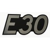 E30 Badge Emblem Black Silver Stick-On 3 Inches Wide