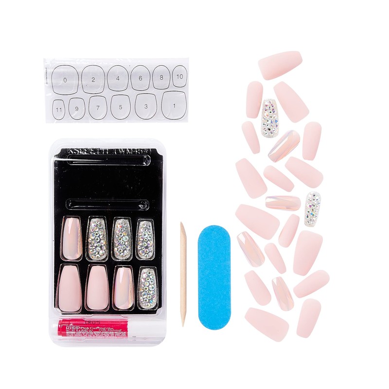 KISS Masterpiece One-Of-A-Kind Luxe Manicure, Premium Acrylic Fake Nails with