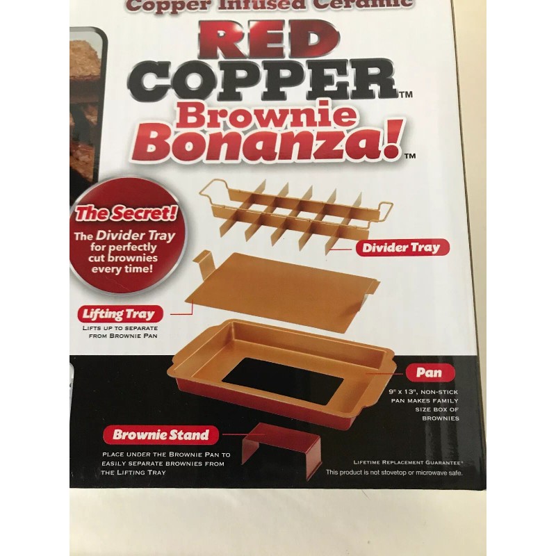 RED COPPER BROWNIE BONANZA, RED COPPER, 4-pc Set, 9 x