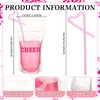 Willinglong 24 Pcs Cheerleading Drink Pouches with Straws Cheerleading Party