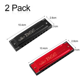 Pack of 2 Harmonica, 10 Holes Harmonica, Diatonic, Mouthharp, Harmonica C, Harmonica Children, Major Blues Harmonica, Harmonica for Children, Student, Advanced and Beginners