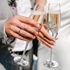 ukgiftstoreonline Double Heart Wedding Champagne Flute with Sparkling Crystals