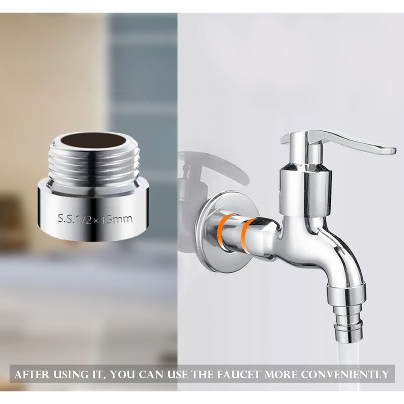 Tworider 2pcs15mm Shower Arm Extension, shower arm coupler, Handheld Stainless
