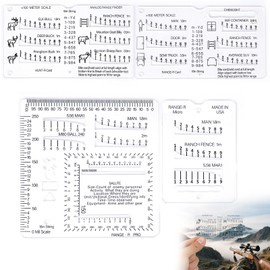 Range Finder Cards - Flexible Measurement Slide Rule, Hunt-R card, Range-R card, Rangefinder Scale, Distance Measurement Rule Tool, Suitable for Hunting Outdoor Activities (4 Pcs)