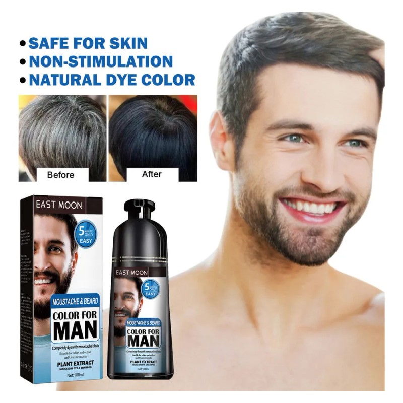 2 Champús For Teñir Permanentemente La Barba, Color Negro .