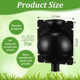 Tanlade 160 Pcs Plant Root Growing Box Small Air Layering Pods Propagation Balls Reusable Plant Rooting Device Black High Pressure Rooting Ball Grafting Tools for Tree Rooter Cuttings Seedlings