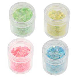 COHEALI 4 Pack Luminous Glitter Powder Chunky Nail Glitters for Acrylic Nails Makeup Festival Wedding