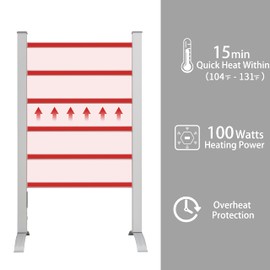 KEG Towel Warmer 6 Bars for Bathroom Freestanding or Wall Mounted Bath Towel Heater Plug-in with Built-in Timer Silver