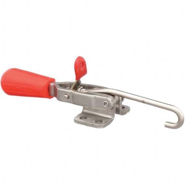 De-Sta-Co Pull-Action Latch Clamp, Flange base, hooked pull bar, w/200