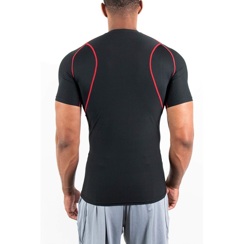 DEVOPS 3 Pack Men's Athletic Short Sleeve Compression Shirts (Medium,