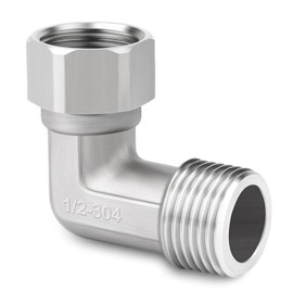 QZKJQDD Shower Hose Connector, 90 Degree Elbow 2 Ends Flexible Movable Connector, 1/2" Female and Male, Angled Valve Pipe Fitting Elbow (1 Pcs)