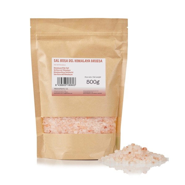 FRISAFRAN Himalayan Coarse Salt 500 g Pink Crystal Salt Rock