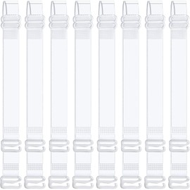 GUKOY Clear Bra Strap Invisible Adjustable Shoulder Strap, 4 Pairs Max Length 65cm/26.6in Soft Non-Slip Bra Straps (18MM)