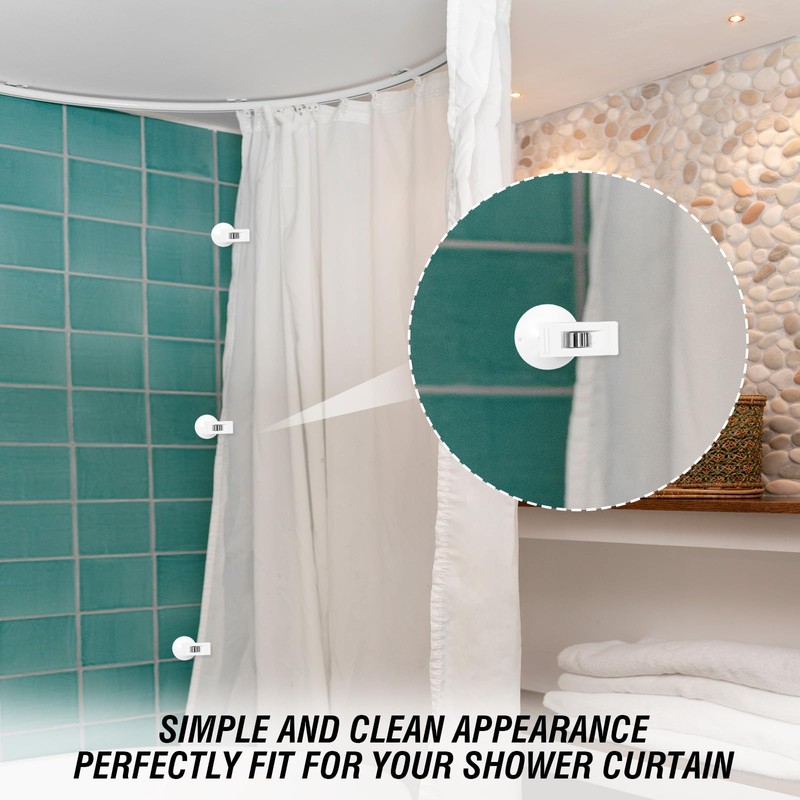 Dplolng 6 Pcs Shower Curtain Suction Cups,Shower Curtain Clips with