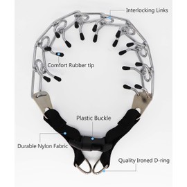 Chilvane Dog Prong Collar,Choke Collar for Dogs Pinch Collar No Pull with Light Quick Release Snap Buckle for Medium Large Dogs(Packed with a Dog Tag,Portable Bag,Extra Link and Comfort Tips)