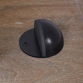 Stainless Steel Rubber Floor Mounted Hemisphere Door Stopper NYCO Architectural Hardware-Heavy Duty Door Bumper for Wall Protection- Modern Universal Door Slam Stopper-1.7”x 0.9" (Black Finish)