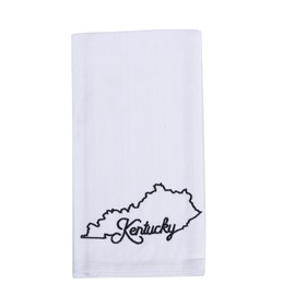 Barrel Down South Derby Horse Racing Tea Towels - Party Hostess Gift - Kentucky Coffee Tea Bar Accessories - Home Kitchen Cooking and Baking (Kentucky Shape Towel)