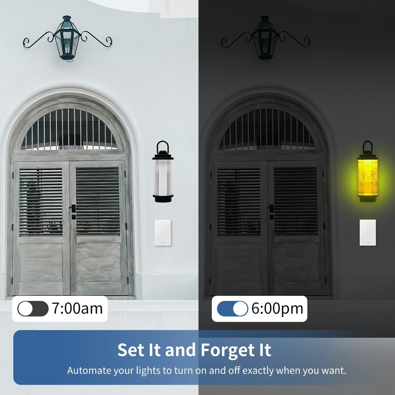 Smart Touch Wall Light Switch with Matter, Tempered-Glass Panel, Neutral