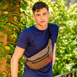 Manhattan Portage WAXED NYLON ALLEYCAT WAIST BAG, Dark Brown