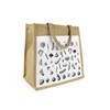 Black & White Vegetables Jute Shopping Bag - Food Themed