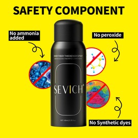 Sevich Hair Fiber Spray - Instant Hair Thickening Powder for Men & Women, Hair Building Fibers for Thinning Hair, Root Touch Up Hair Color, Waterproof, Sweatproof, Natural Look,80ml Dark Brown