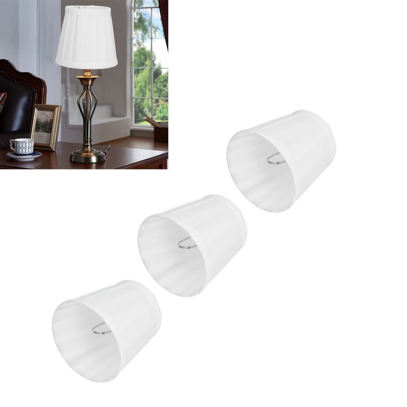 3PCS Cloth Lampshade E14 Clip On Fabric Lamp Cover for