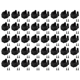 WHYHKJ 40pcs Black Fish Rod Holder Clip Plastic Pool Cue Clip Positioning Clip Pool Cue Clip with Screw, M Size