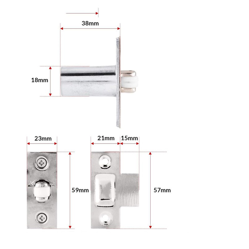 Adjustable Roller Catch Polished Chrome Roller Ball Door Latch Cupboard
