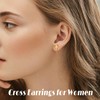 Sanfenly 3Pairs Stainless Steel Hypoallergenic Cross Earrings Set for Women