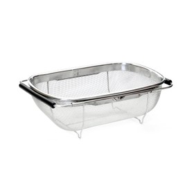 Premier Housewares Kitchen Sink Strainer Wire Mesh Over Sink Colander Rice Strainer Sink Strainer Basket Large Sieve Dimensions (H x W x D): 11 x 30 x 19 cm