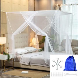 BUZIFU Mosquito Net Double Beds 200 x 200 x 180 cm Large Mosquito Net Bed Rectangular Net Curtain Travel Fly Net Mosquito Net Canopy Mosquito Net Bed Suitable for Home and Camping 1 Items