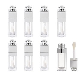 BRIIKPP Lip Tube Lip Gloss Container, 0.1 fl oz (3 ml), Empty Tube, Handmade Lipstick Tube, Set of 8, Convenient to Carry, For Business Trips, Traveling
