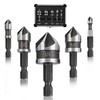 KENDO 5PCS Countersink Drill Bit Set, High Speed Steel Countersink