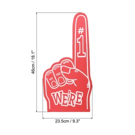 PATIKIL Giant Foam Finger 18 Inch, 6 Pcs Number 1 Foam Hand EVA Foam Finger Cheerleading Accessories for Sports Events Baseball Basketball Soccer Games, Red