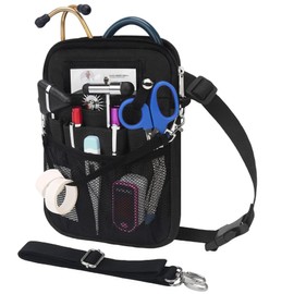 DJAMINHERY Nurse Waist Bag Medical Waist Bag Medical Gear Pocket Stethoscope Nurse Utility Belt Organizer Bag Bandage Scissors Storage for Other Medical Supplies, Black