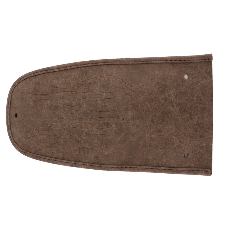 Motorcycle Fender Bib Cover Artificial Leather Decorative Pad Flame Pattern