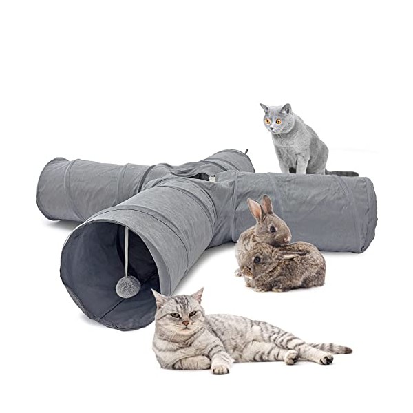 LeerKing Cat Tunnel 4 Way for Indoor Cats Rabbit Puppy